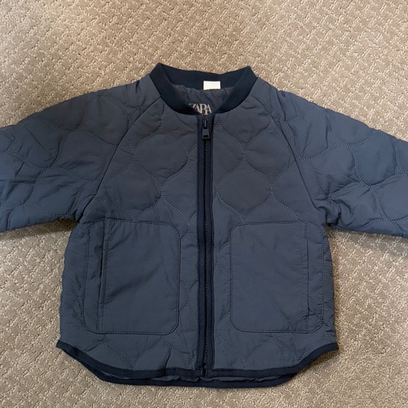 Zara Kids Blue Quilted Puffer Jacket - Picture 2 of 4